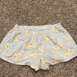 Hollister Yellow and Gray Sleep Shorts/Floral